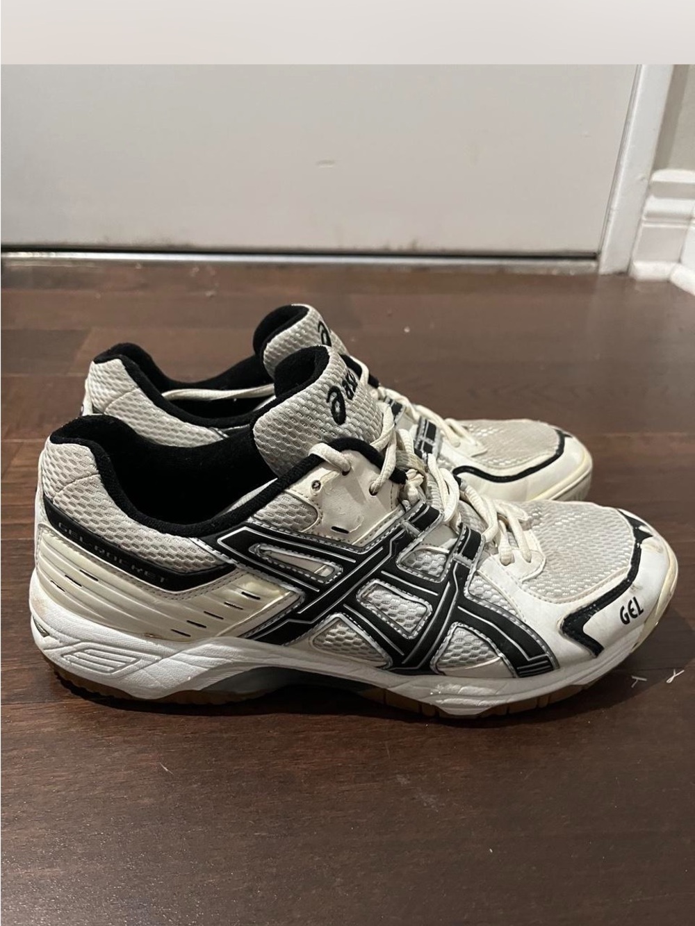 ASICS White and Black GEL Athletic Sneakers